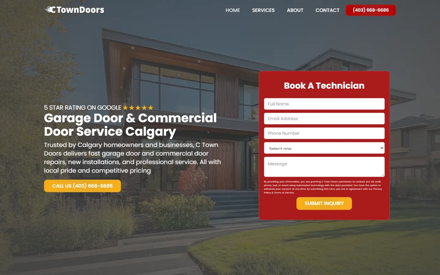 C Town Doors website built by Rega Marketing