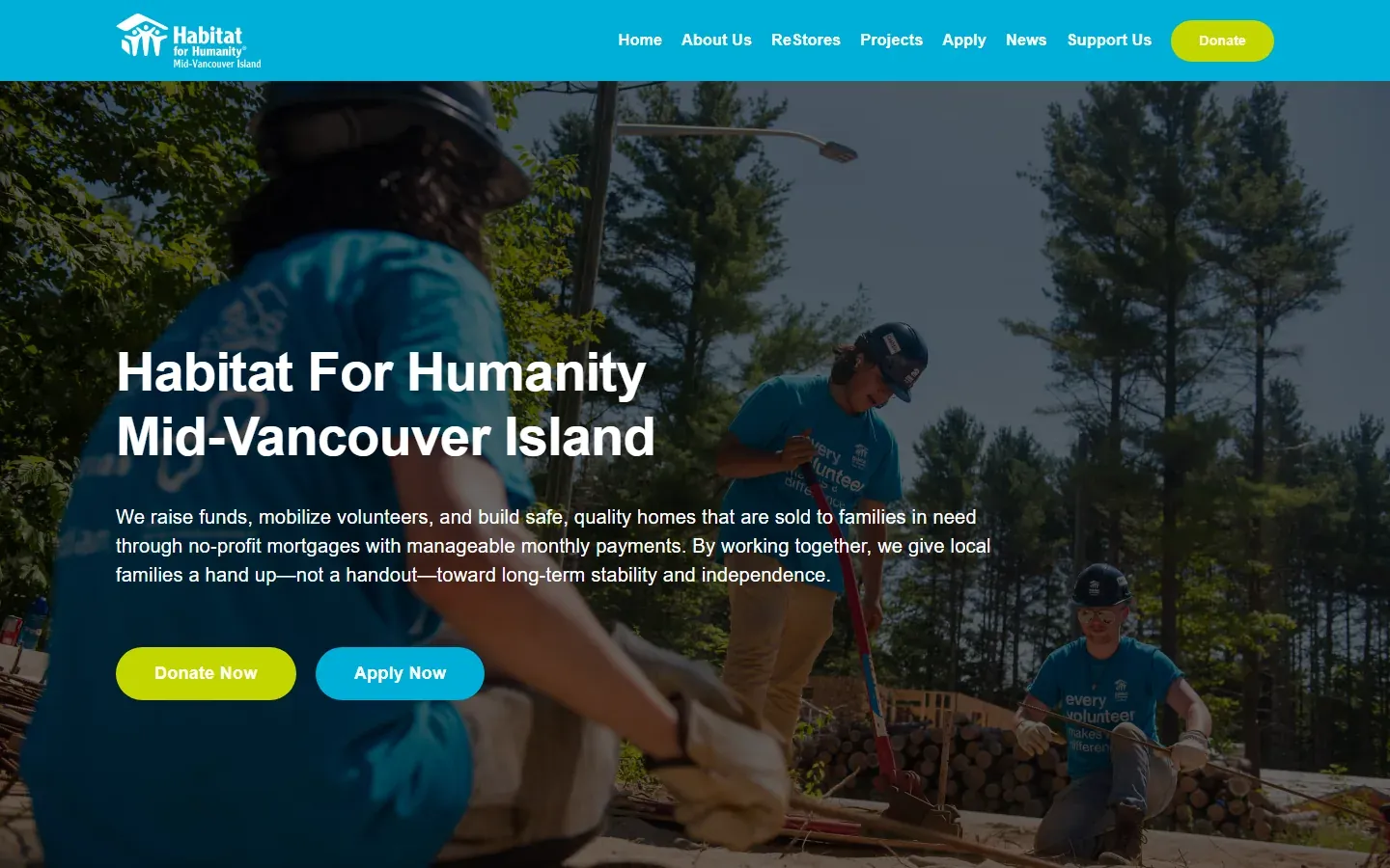 Habitat for Humanity MVI website built by Rega Marketing