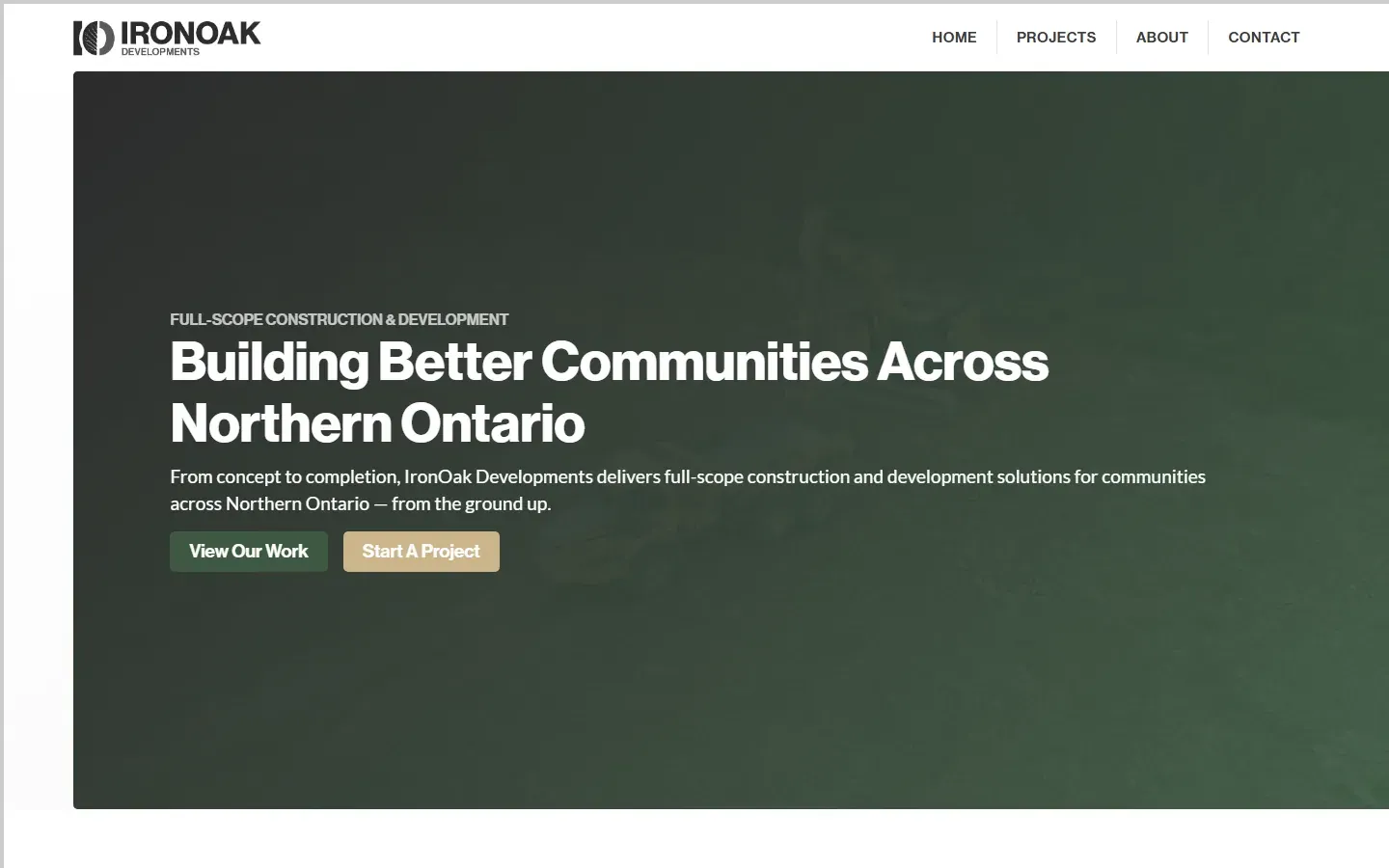 IronOak Developments website built by Rega Marketing