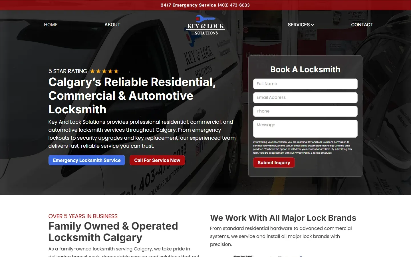 Key and Lock Solutions website built by Rega Marketing