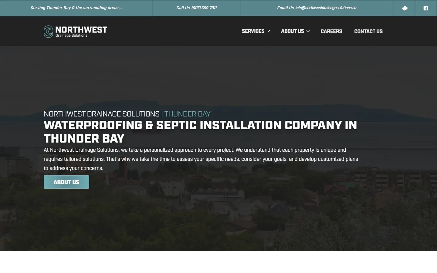 Northwest Drainage Solutions website built by Rega Marketing